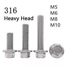 316 Stainless Steel Hexagon Flange Bolts Heavy Series M6 M8 M10