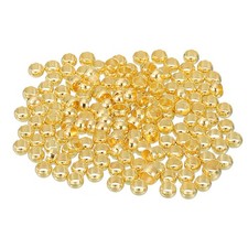 500Pcs Round Crimp Beads, 3mm Metal Spacer Loose Beads, Gold