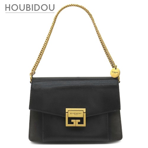 Givenchy Small Leather Suede Chain Bag Black Gold Hardware Used From Japan