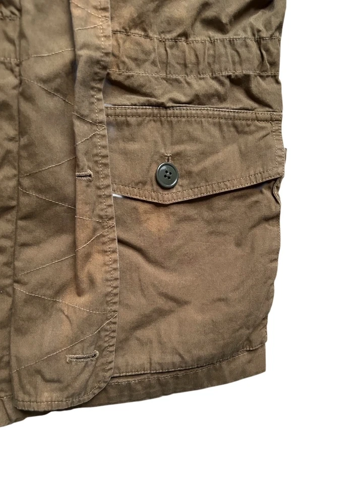 J Crew Jacket Field Mechanics Brown Size M Hood Utility Military READ - Image 2 of 4