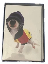 Hana Deka Club 10 Notecards with Envelopes Dog in Hoodie New Sealed 1