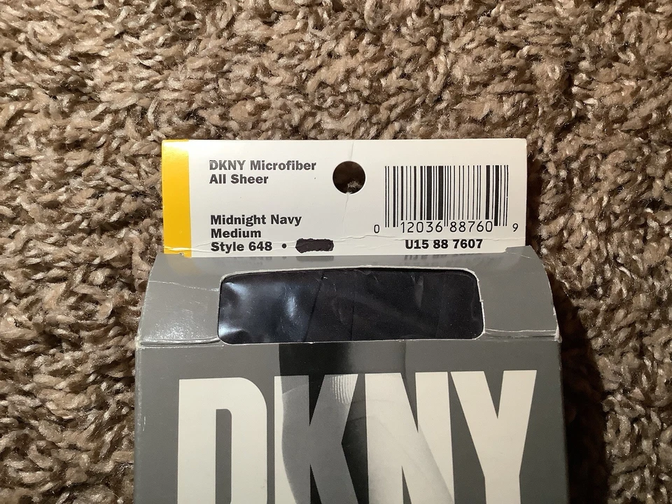 Pantimedias DKNY microfibra totalmente transparentes, color azul marino medianoche, talla: M Foto 4 de 4