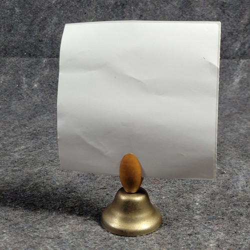 Vintage Mini Bowling Pin Bell With Card Holder Slot ( Patina On Bell) - Picture 7 of 8