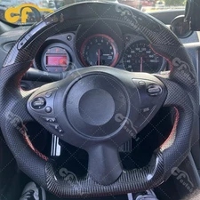 Carbon Fiber Perforated Leather LED Steering Wheel For 2008-2021 Nissan 370Z Z34