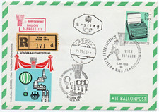 Balloon Mail-Austria-Comm Registered Cvr flown1965 in  D Ergee III  Viena-Lasse