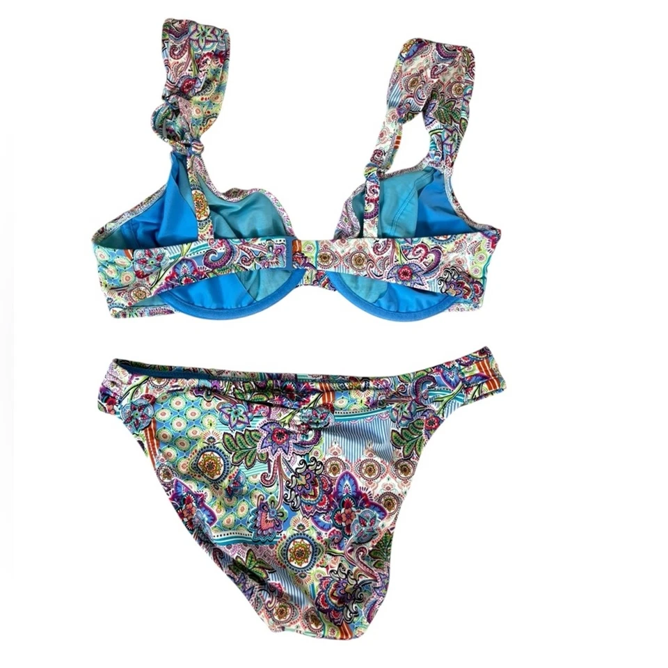 Conjunto de bikini de dos piezas Profile Blush en cachemira multicolor - talla M copa D Foto 2 de 4