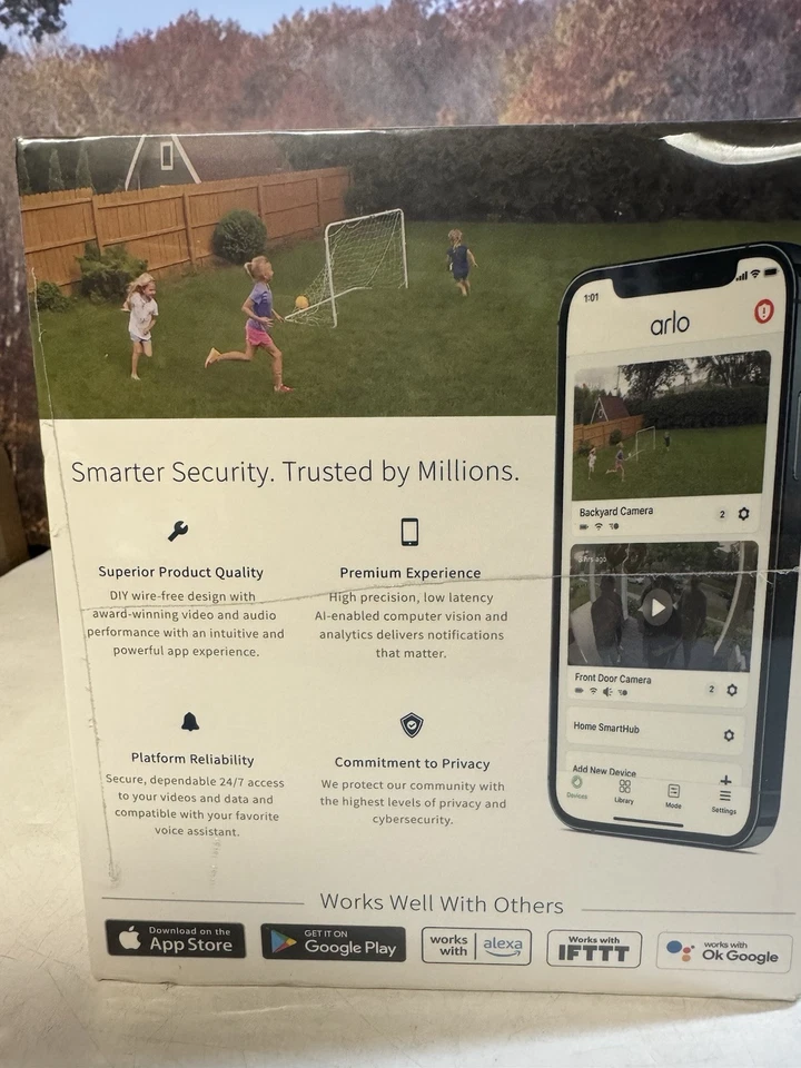 Arlo Pro 4 Security Bundle 3 Wire Free Spotlight Cameras w/Solar Panel White - Image 2 of 4