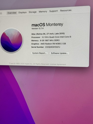 Apple iMac 27-inch 5K 3.3GHz Quad-core i5 (Late 2015) 8GB AMD Radeon R9 2GB - Picture 7 of 9