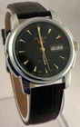 Vintage Seiko 5 Black Dial Day Date Hand Winding Analog Men's Wrist Watch...