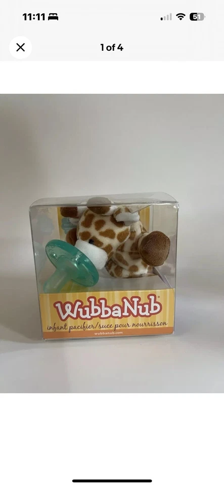 WubbaNub Little Lamb Avent Pacifer- Animal Plush Combo - Image 3 of 4