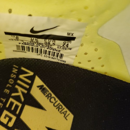 Nike Mercurial Vapor 12 Elite 360 FG ACC Volt Negro AH7380-702 Para Hombre Talla 6 - Imagen 7 de 7