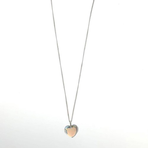 Baccarat Romance Heart Crystal Necklace Pendant Clear Irise Silver 925 Rare - Picture 4 of 6