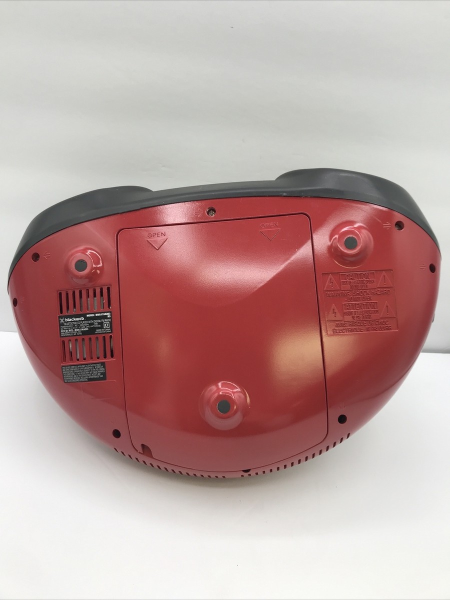 Blackweb Bluetooth CD Player Boombox with Digital FM Red