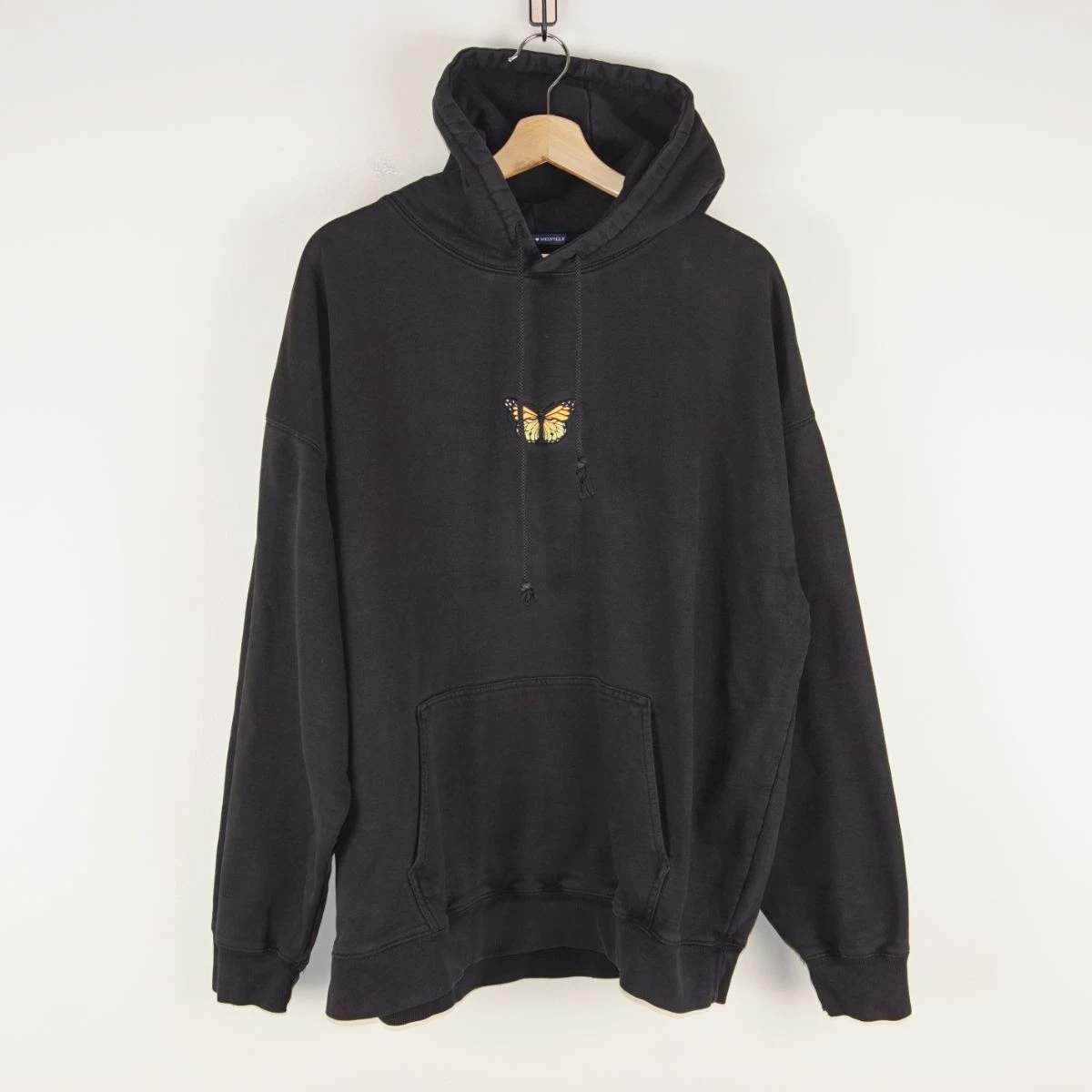 Brandy Melville Tien Butterfly Black Oversized Y2K Hoodie Womens