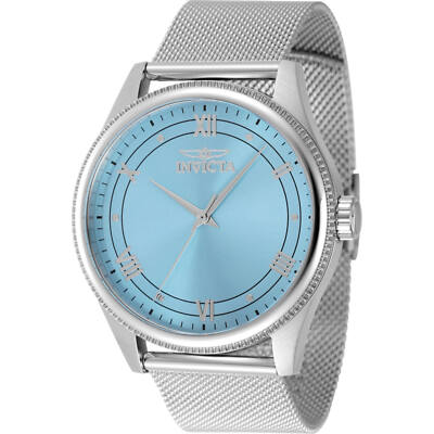 Invicta Men's Watch Celestial Quartz Light Blue Dial Steel Mesh Bracelet 48483