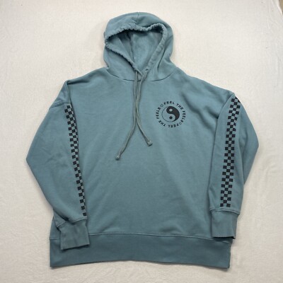 Grayson Threads Pullover Hoodie Women Size Medium Blue Feel The Feels Yin  Yang