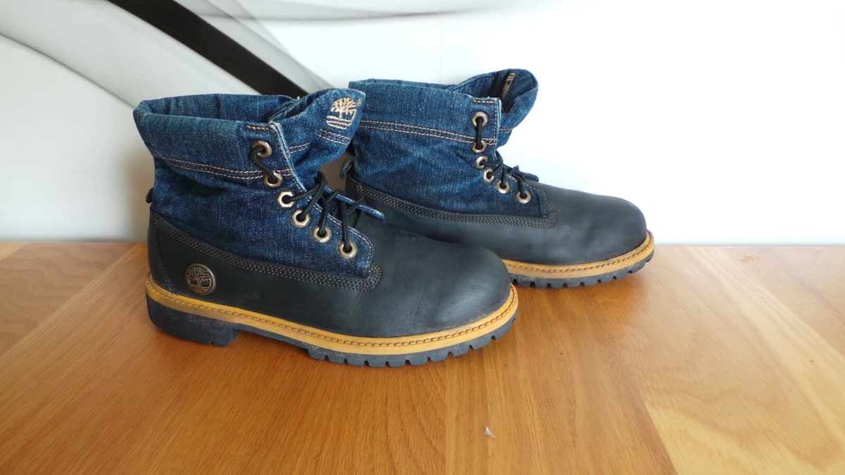 TIMBERLAND REAL BLACK LEATHER DENIM BOOTS SIZE OR 37 vinted