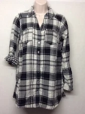 Motherhood Maternity Button Down Casual Long Sleeve Plaid Shirt Size S       Z14