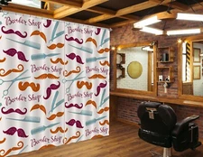 3D Comb Beard A4005 Barber Shop Photo Curtain Window Blockout Fabric Amy 2023