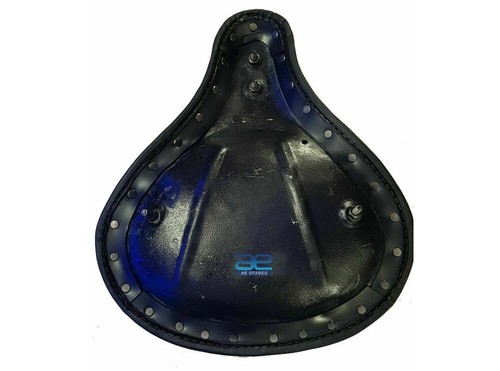 Frente Asiento Negro Cuero Para Real Enfield Classic Bicicleta 350cc 500cc S2u - Imagen 3 de 11
