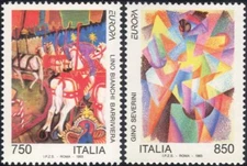 Italy 1993 Europa/Contemporary Art/Abstract/Modern/Horses/Fair 2v set (n46141)