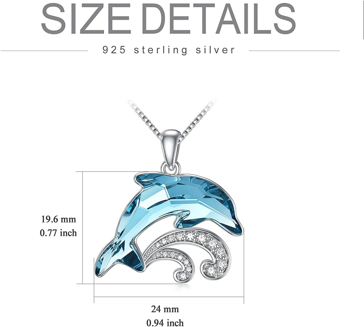 Dolphin Gifts for Women 925 Sterling Silver Dolphin with Waves