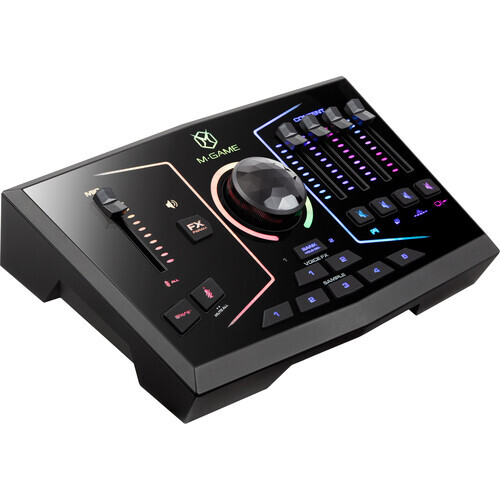 Dual PC Streaming Mixer M-Game RGB Dual USB Audio Mixer For Streaming ...