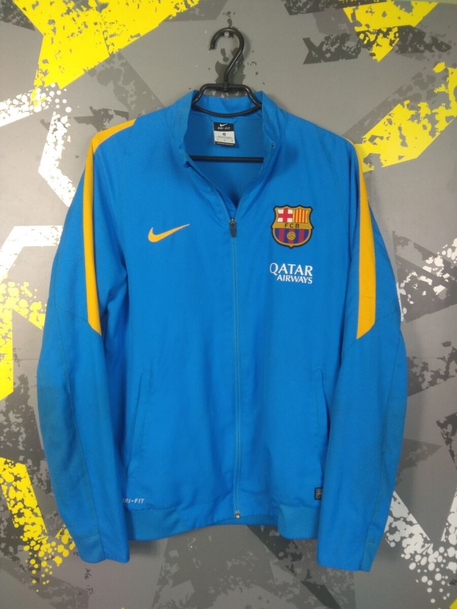 Barcelona Training Football Soccer Jacket With Zipped Blue Barcelona Training Football Soccer Jacket With Zipped Blue