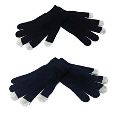 ADULTS Touchscreen Gloves Stretch Winter Mens Black Ladies Womens Phone Tablet