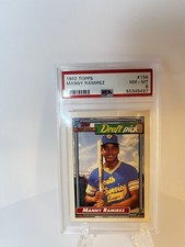 1992 Topps #156 Manny Ramirez RC Rookie Card Red Sox Indians PSA 8