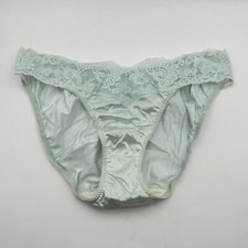 Vintage Olga Bodylace Panty Size 6 Mint Green French Secret Floral Lace Lingerie