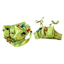 I play Water Wear Girls Toddler XL 2T 2 pc Swimsuit Bikini Crab Dolphins Turtles