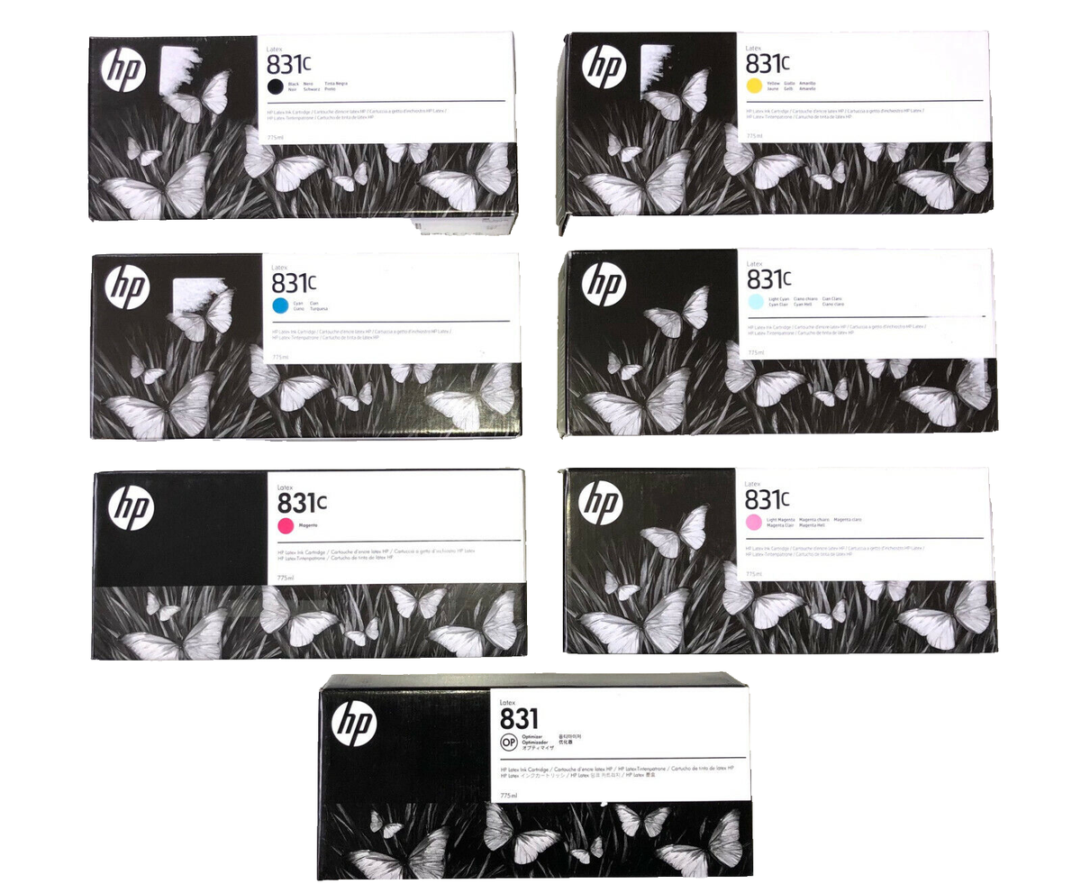 7x Original Ink HP Latex 365 370 375 560 570 / No. 831 LATEX 