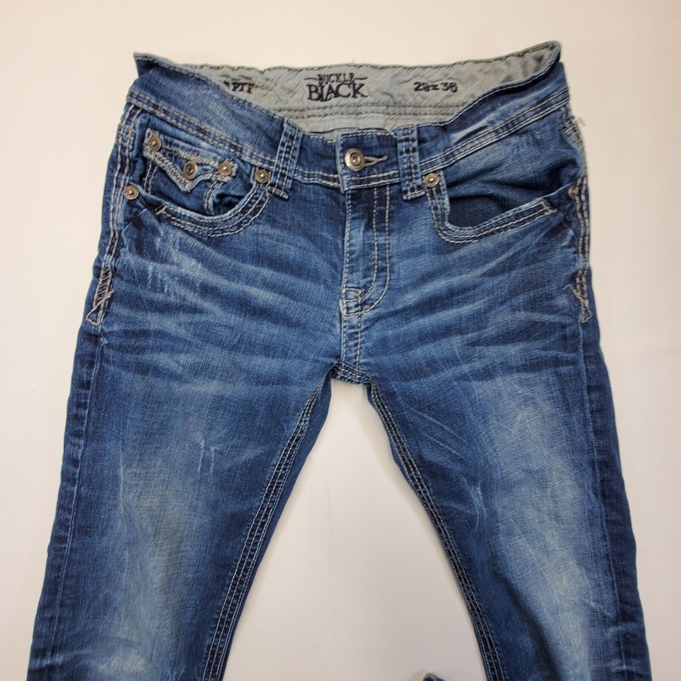 BKE Buckle Black Jeans Mens 29x36 3 fit No. 3 lyocell cotton denim Blue