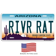  Arizona vanity aluminum license plate river rat car truck SUV tag  