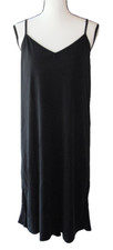 Bar III Size M Black Sleeveless Micro Rib Knit Lined V Neck Knee Length Dress