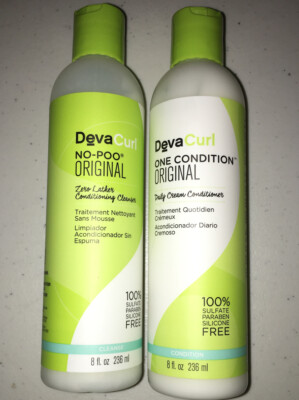 NEW DevaCurl Original No Poo & One Condition 8 Oz Bottle Set.