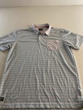 Quiksilver Waterman Blue Stripe Golf POLO SHIRT XL Extra Large