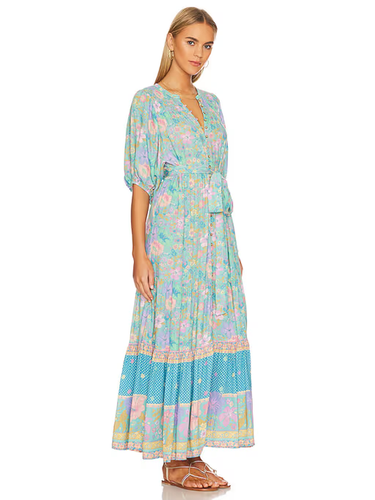 Spell & The Gypsy ~ Hibiscus Lane Button Gown Dress XL ( + XXL ) AUS 16 US 12 - Picture 2 of 17