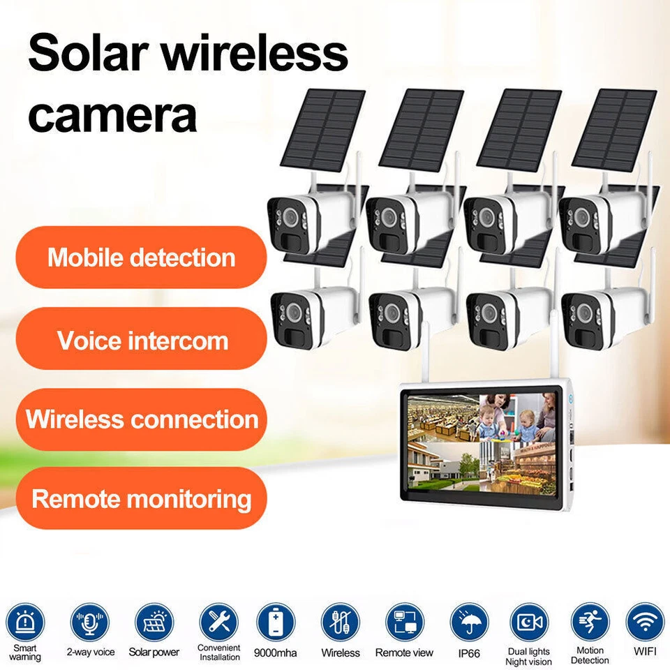 Home Security Camera CCTV System Kit 8CH 1080P WiFi Wireless IR Cam 2-Way-Audio - Image 2 of 4