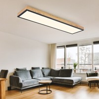 Aufbaupanel Deckenlampe Deckenleuchte Holzoptik Mdf Landhaus Graphit Opal Led