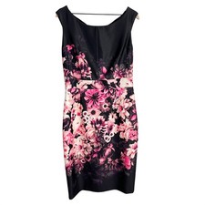 Eliza J Floral Sleeveless Sheath Midi Dress Pink 14 Workwear Wedding Romantic