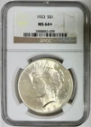 1923 Silver Peace Dollar, NGC MS-64+