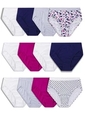 Fruit of the Loom Hi Cut Panties 100% Cotton Hi-cut 12 Pack Sz 7 L❗️Without Tags