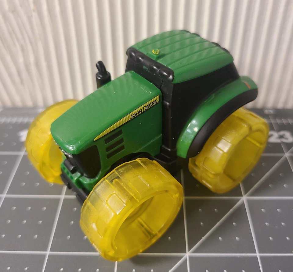 Monster Treads Light Wheel John Deere Tractor Toy 3"L×2"T Yellow Wheels  - Image 3 of 4