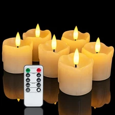Homemory Flameless Votive Candles with Timer Remote, 2" x Drip (Remote) 