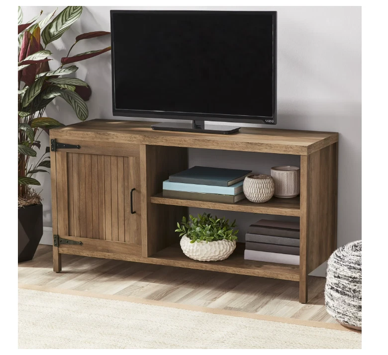 [GRAN VENTA] Soporte de TV Mainstays Farmhouse para televisores de hasta 50", roble rústico desgastado Foto 2 de 4