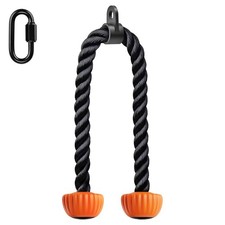 Triceps Rope with Soft Rubber Ends for Home Gym LAT Pulldown, 28  36 Inches