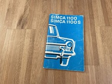 Simca 1100 1100S Betriebsanleitung Handbuch Original Oldtimer
