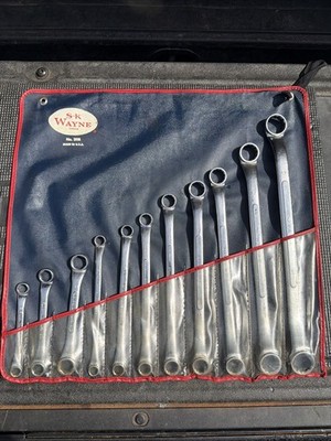Rare SK Wayne 1964-69 Double Offset Box Wrench Set W Roll Set 311R USA SAE S-k
